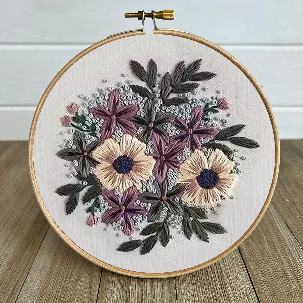 Rubbyoo Embroidery Kit- Purple Flower Design | Diy Craft Kits,Hand Stitch,For Craft Lover - image 9