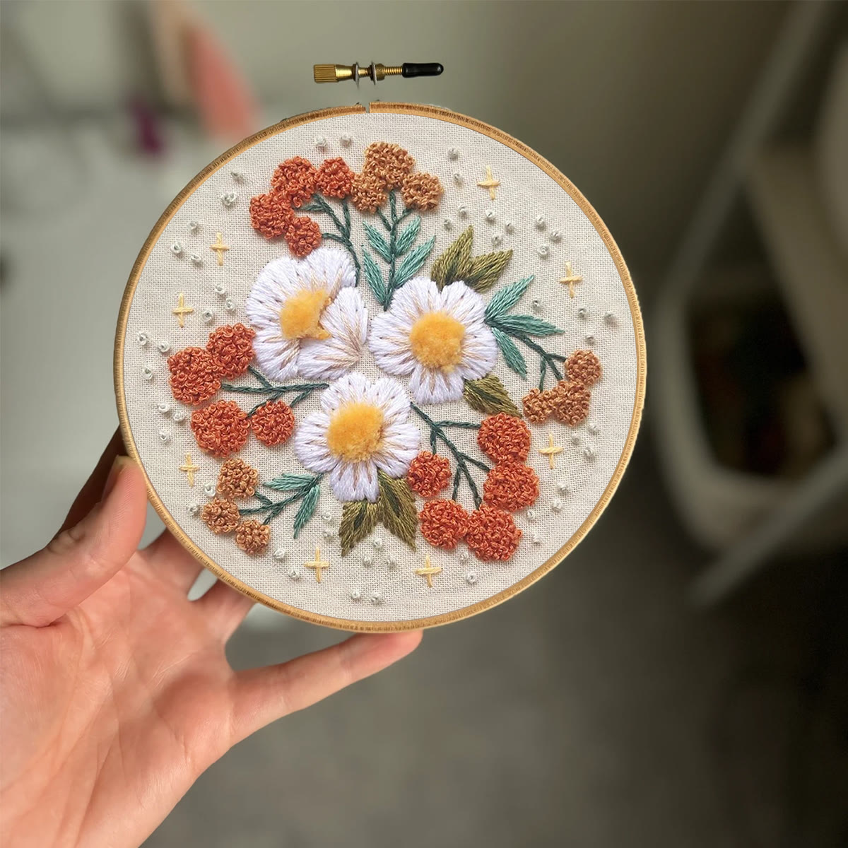 Rubbyoo Embroidery Kit- Modern 3D Floral  | Diy Craft Kits,Hand Stitch,For Craft Lover - image 2