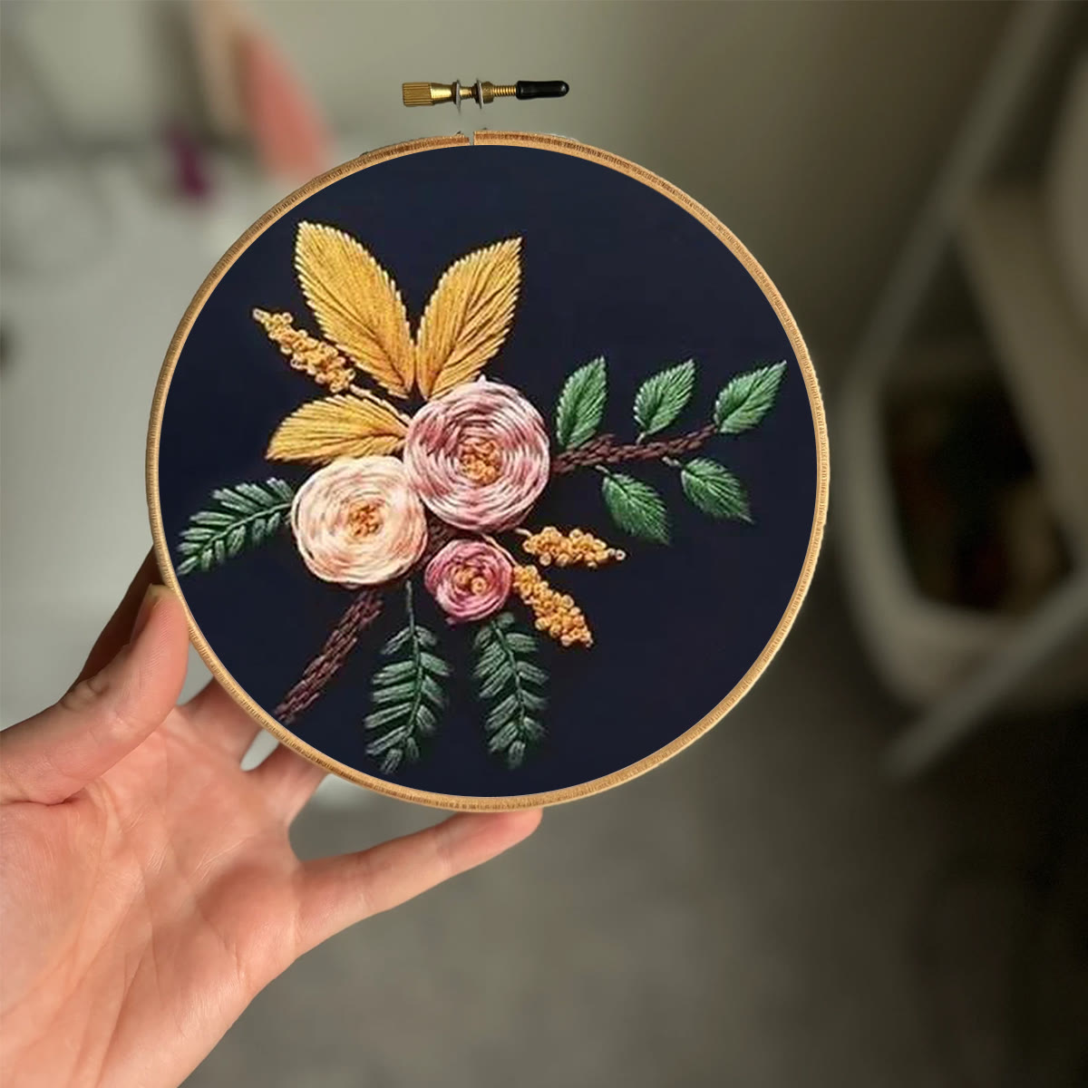 Rubbyoo Embroidery Kit- Flowers And Branches  | Diy Craft Kits,Hand Stitch,For Craft Lover - image 2