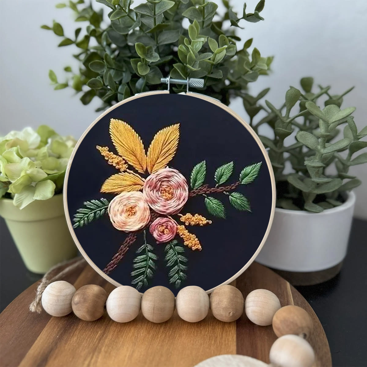 Rubbyoo Embroidery Kit- Flowers And Branches  | Diy Craft Kits,Hand Stitch,For Craft Lover - image 3