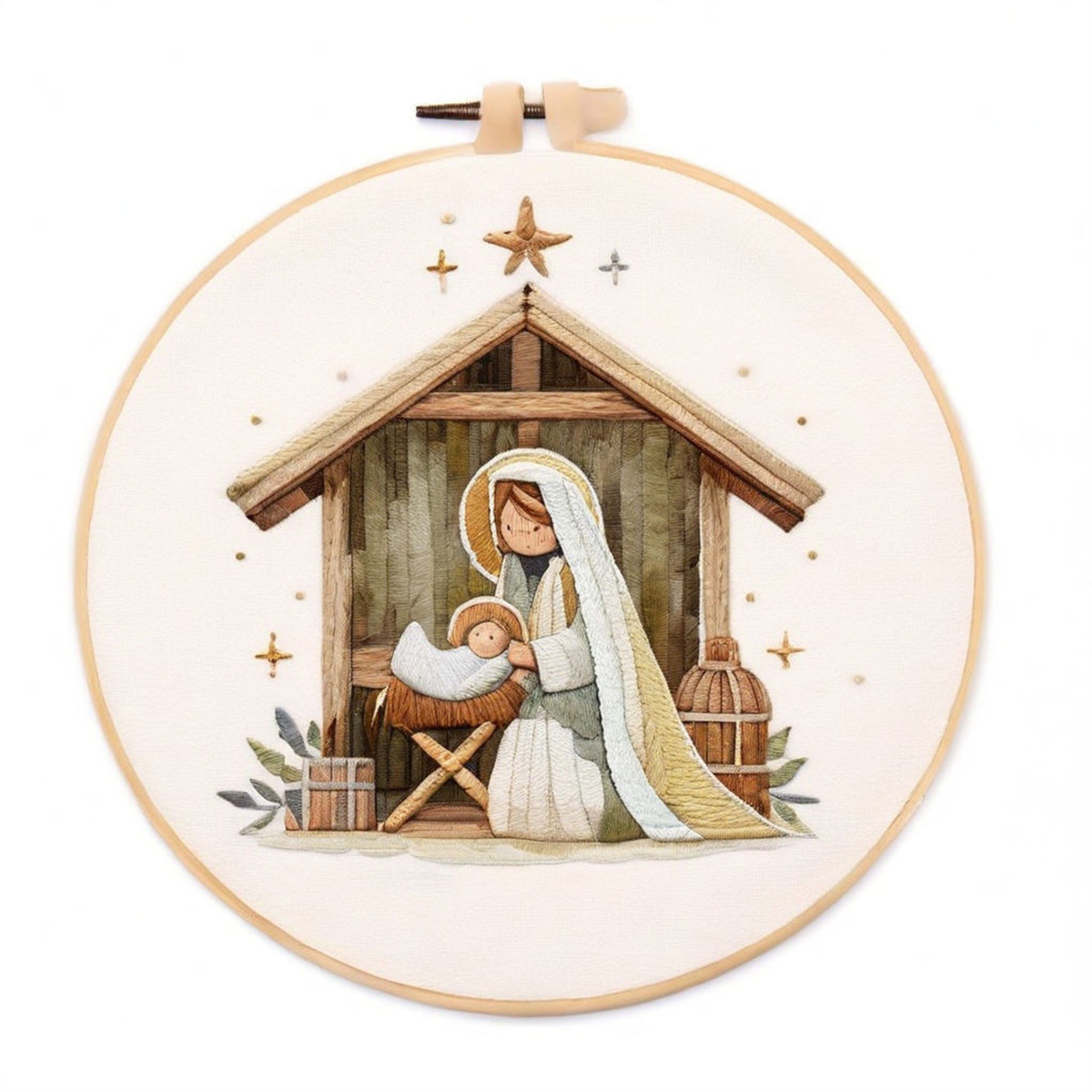 Rubbyoo Embroidery Kit - Baby Jesus In The Manger - image 1
