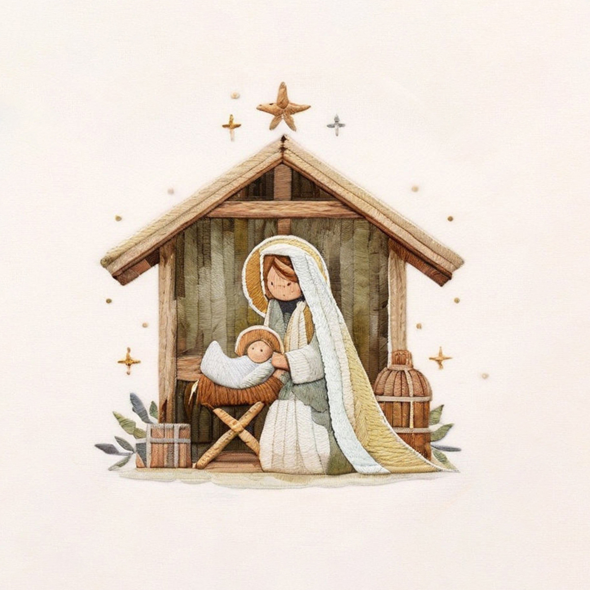 Rubbyoo Embroidery Kit - Baby Jesus In The Manger - image 3