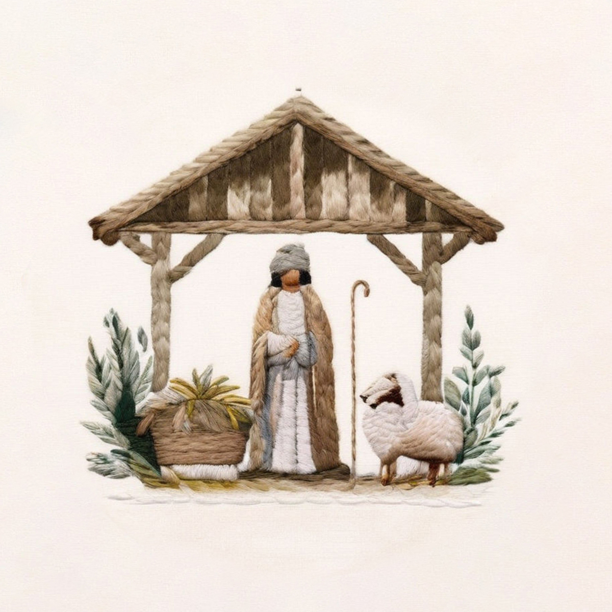 Rubbyoo Embroidery Kit - Mary And Joseph Admiring Baby Jesus In The Manger - image 6