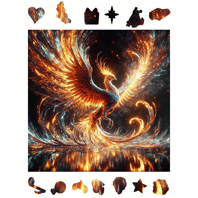 Phoenix Nirvana Rebirth - Wooden Jigsaw Puzzle