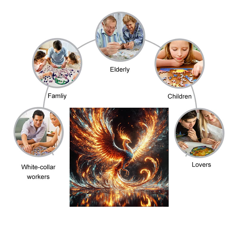 Phoenix Nirvana Rebirth - Wooden Jigsaw Puzzle