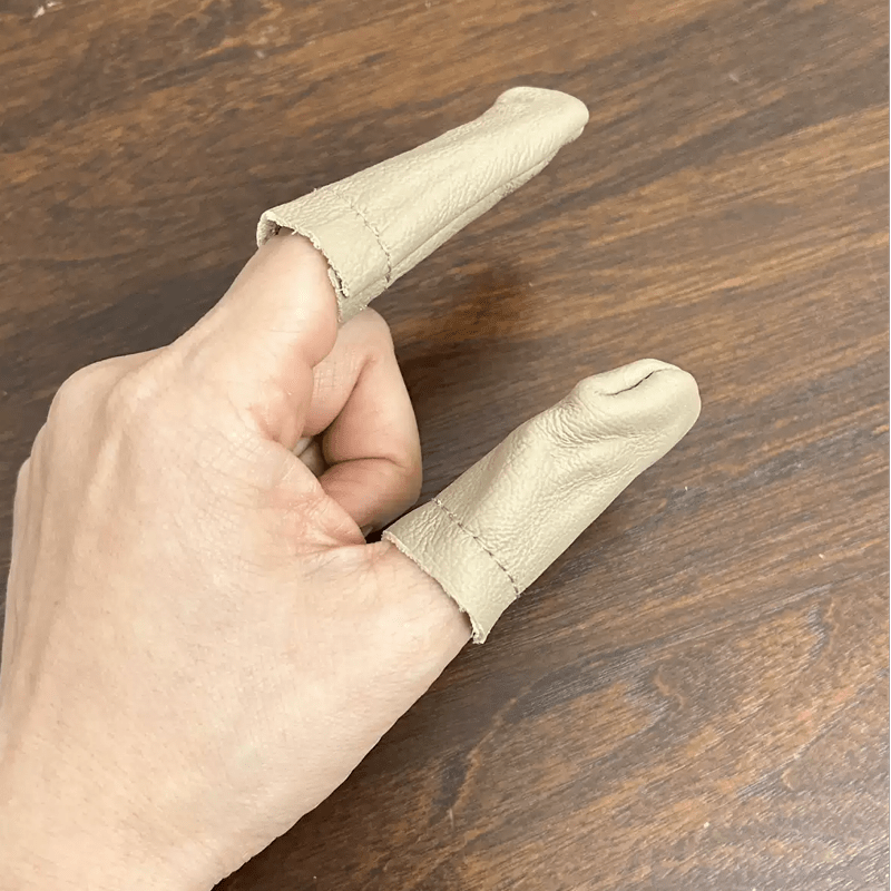 Pair of Craft Sewing Needle Felt Leather Finger Protectors - A pair of finger protectors - image 1
