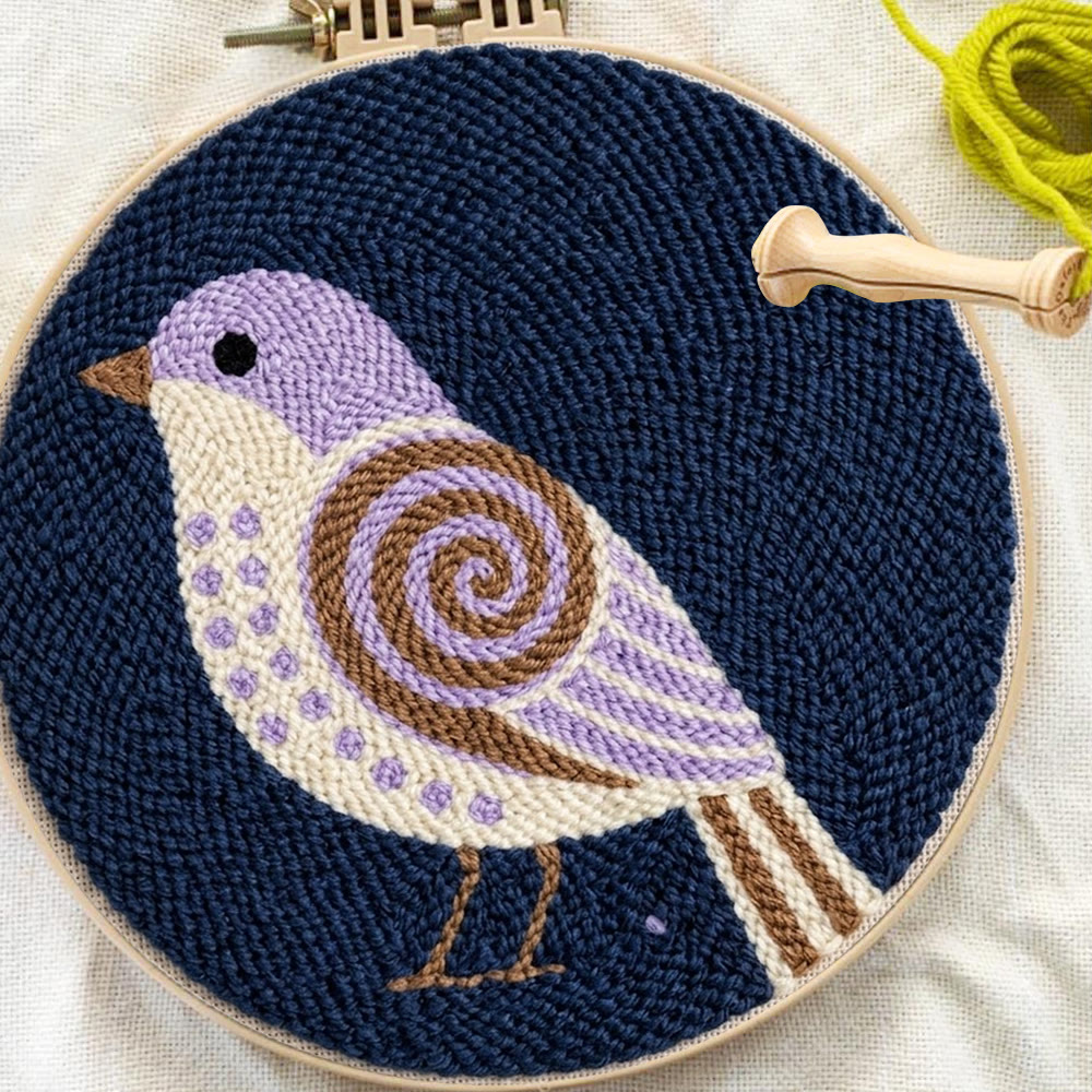 Little Bird Punch Needle Kit - Diy Yarn Craft | Handmade Hanging Ornament - image 7