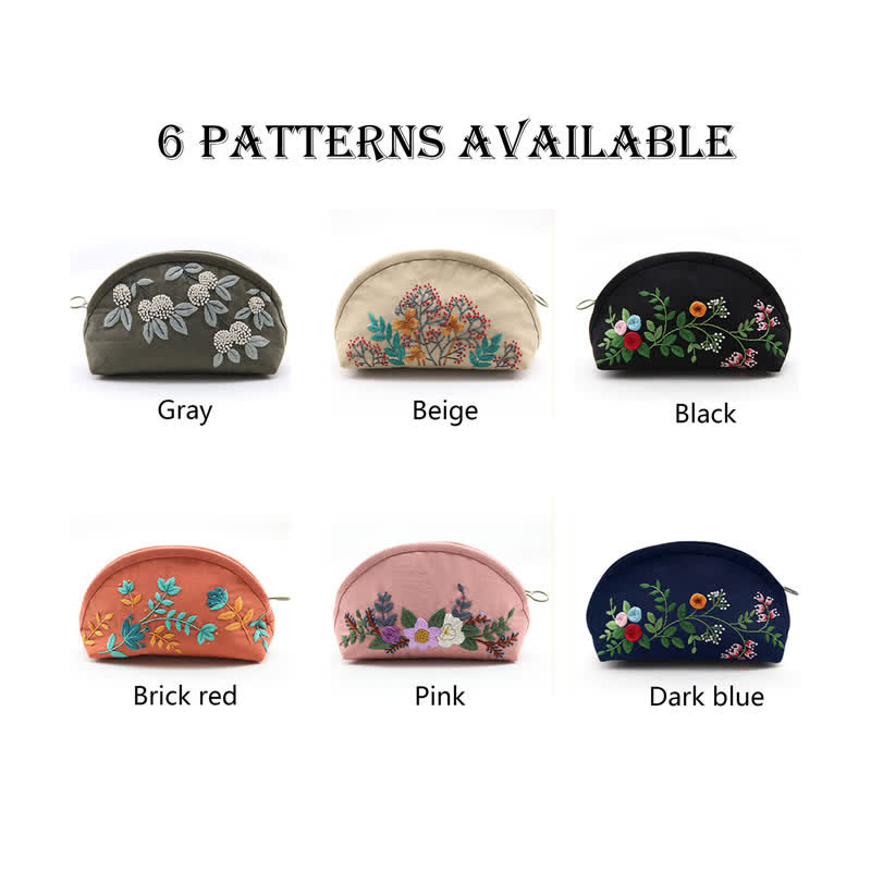 Hand embroidery Cosmetic Bag Kit| Coin Purse Needlework DIY Kit - image 10