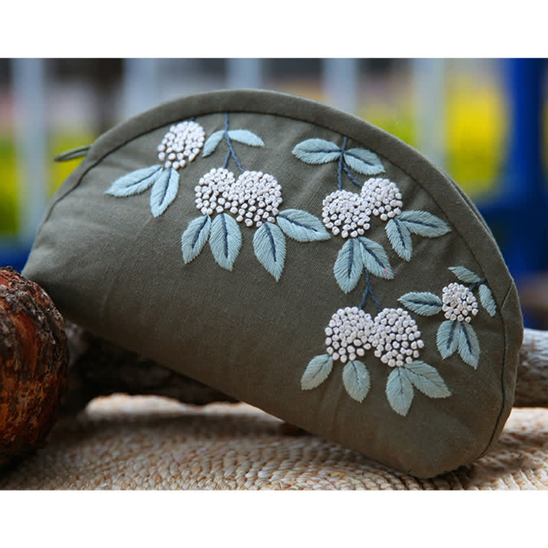 Hand embroidery Cosmetic Bag Kit| Coin Purse Needlework DIY Kit - A - image 2