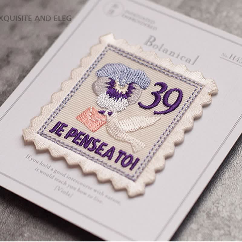 Vintage Embroidered Flower Patches Iron on Sew On| Patch France Stamps Applique