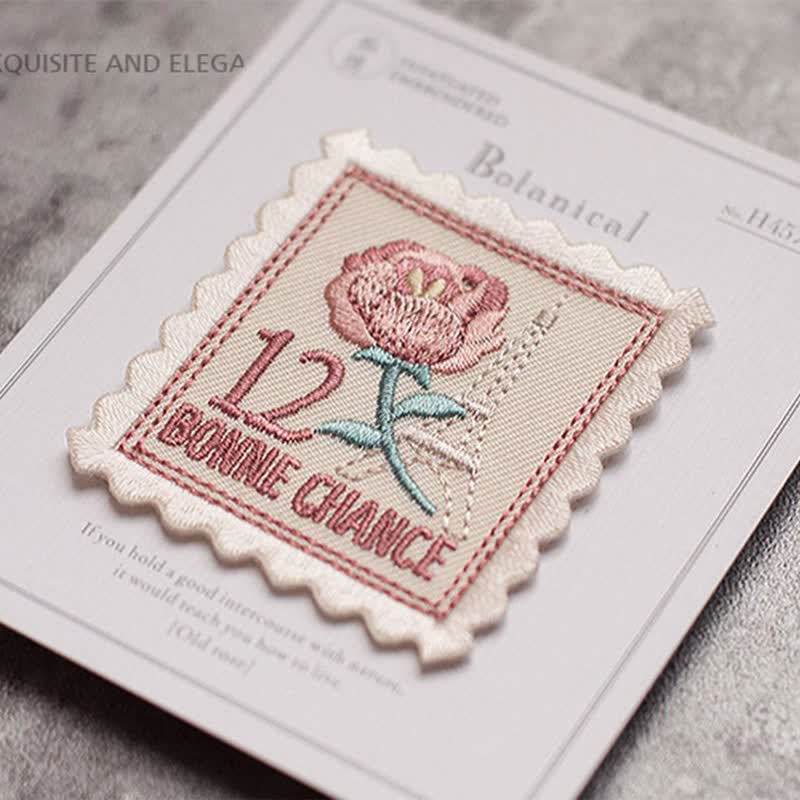Vintage Embroidered Flower Patches Iron on Sew On| Patch France Stamps Applique