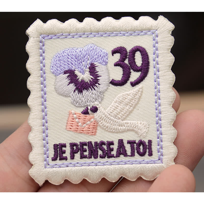 Vintage Embroidered Flower Patches Iron on Sew On| Patch France Stamps Applique