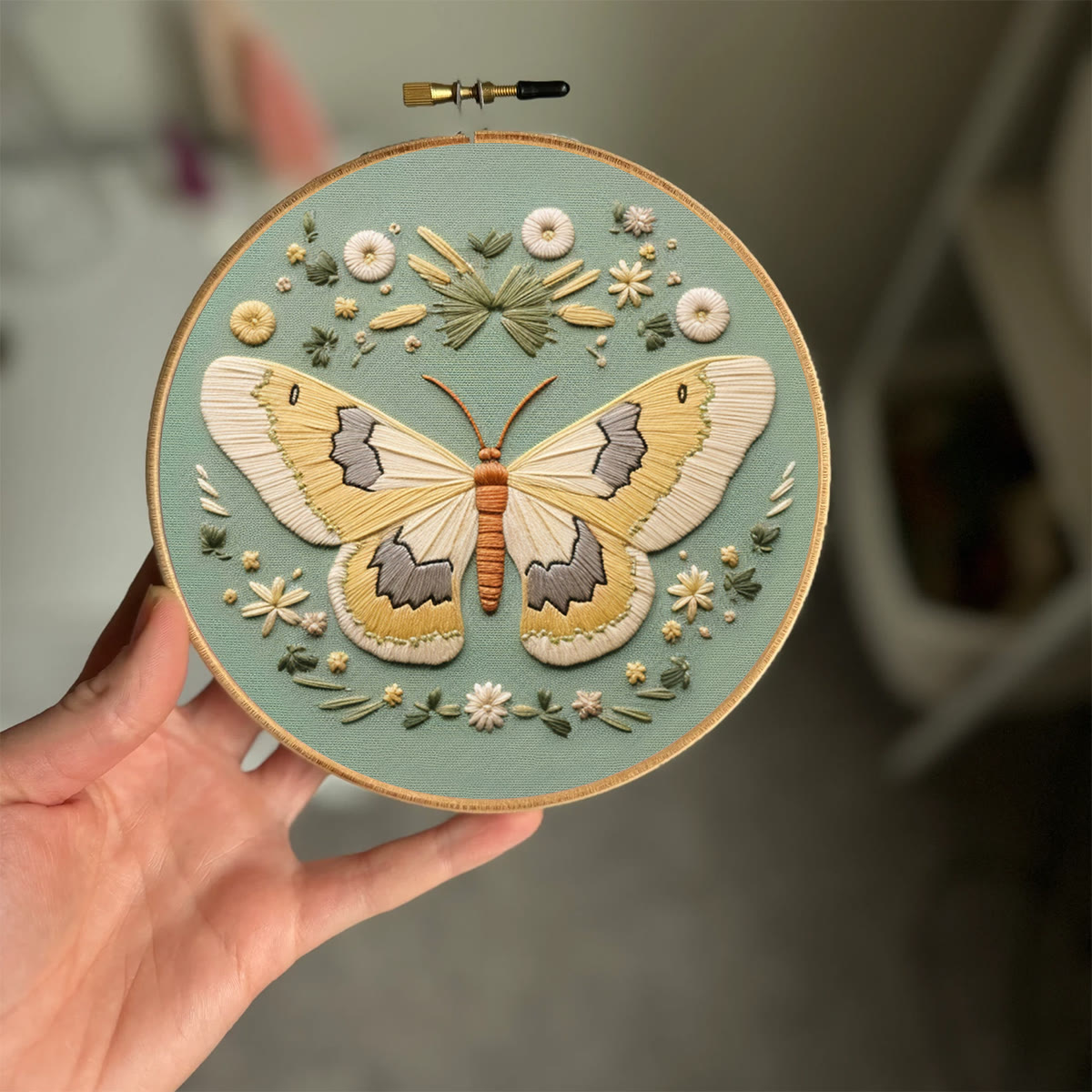 Rubbyoo Embroidery Kit - Detailed Moth | Diy Craft Kit
