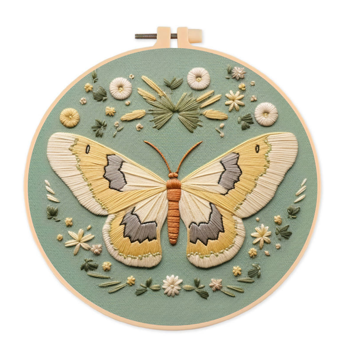 Rubbyoo Embroidery Kit - Detailed Moth | Diy Craft Kit