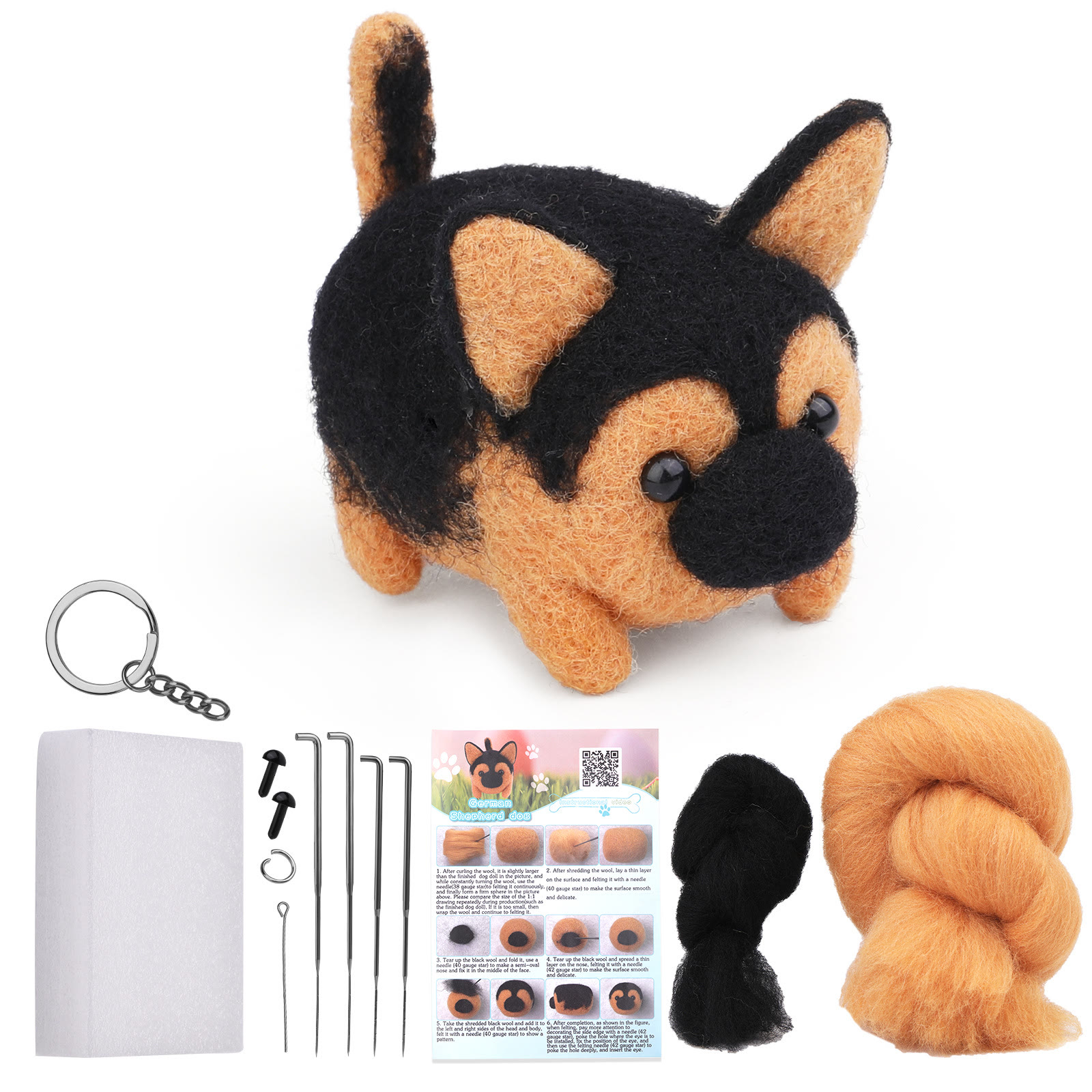 thumbnail image 2 of Dog Making Felting Supplies MOREJMTT Needle Felting Kit For Beginners | 6 Dog Making Wool Felting Starter Kit With Instructions & Tools Felting Needles 2 of 10