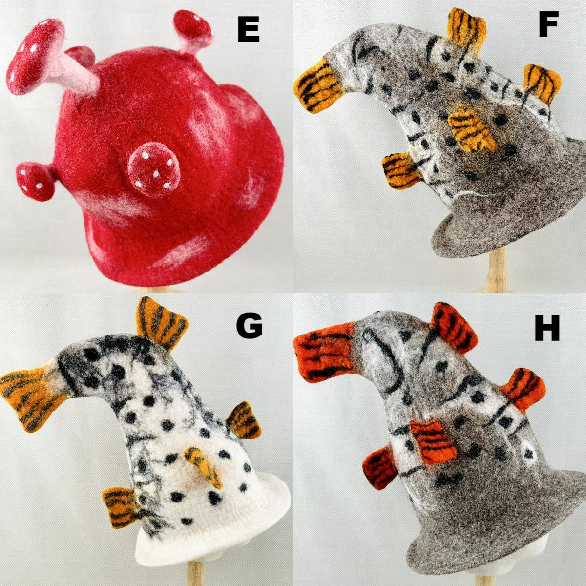 Needle Felted Hat - Handmake Festival Fancy Hat  | Halloween Wizard Hat | Mystical Woodland Holiday Crafts  - H - image 8