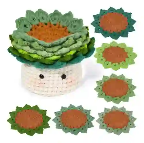  Handmade Coasters Crochet Kit - Diy Creative Coasters | Practical Handicraft Gifts  - image 10