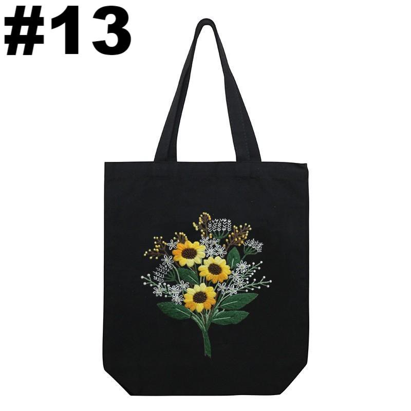 Embroidery Black Canvas Tote Bag Kits | Fashion Bags For Birthday Gifts | Handmake Unique Craft - #13 - image 14
