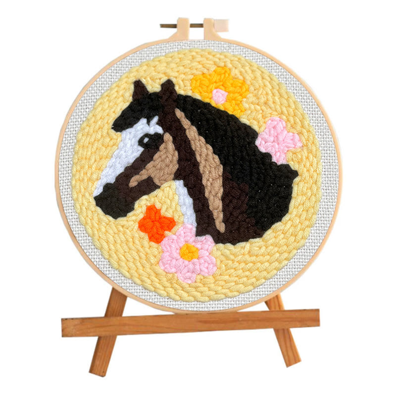  Horse Punch Needle Kit - Easy Diy Craft | Wall Hanging Decor - Horse Punch Needle Kit - image 2
