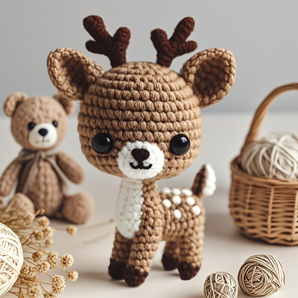 DIY Handmade Little Deer Crochet Kit - Adorable Animal Handicraft | Perfect For Home Decor - Handmade Little Deer Crochet Kit - image 1