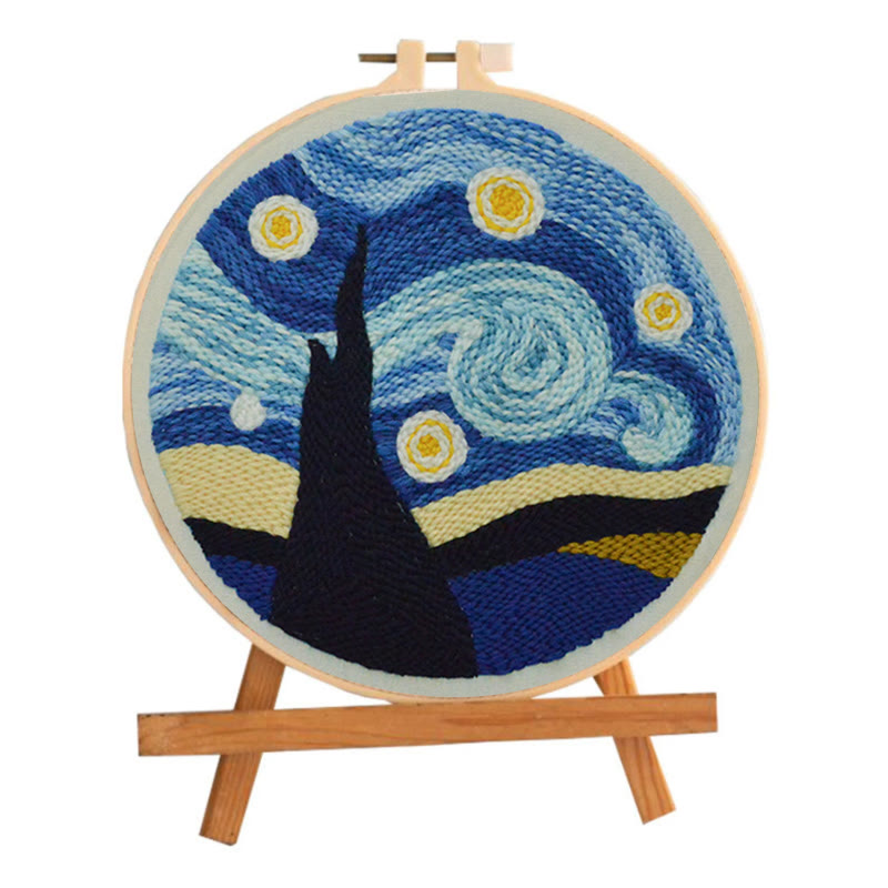  Starry Night Sky Punch Needle Kit - Beginner's Needle Set | Diy Landscape Craft  - image 2