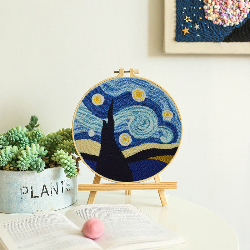  Starry Night Sky Punch Needle Kit - Beginner's Needle Set | Diy Landscape Craft  - image 5