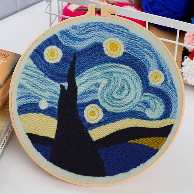  Starry Night Sky Punch Needle Kit - Beginner's Needle Set | Diy Landscape Craft  - image 4