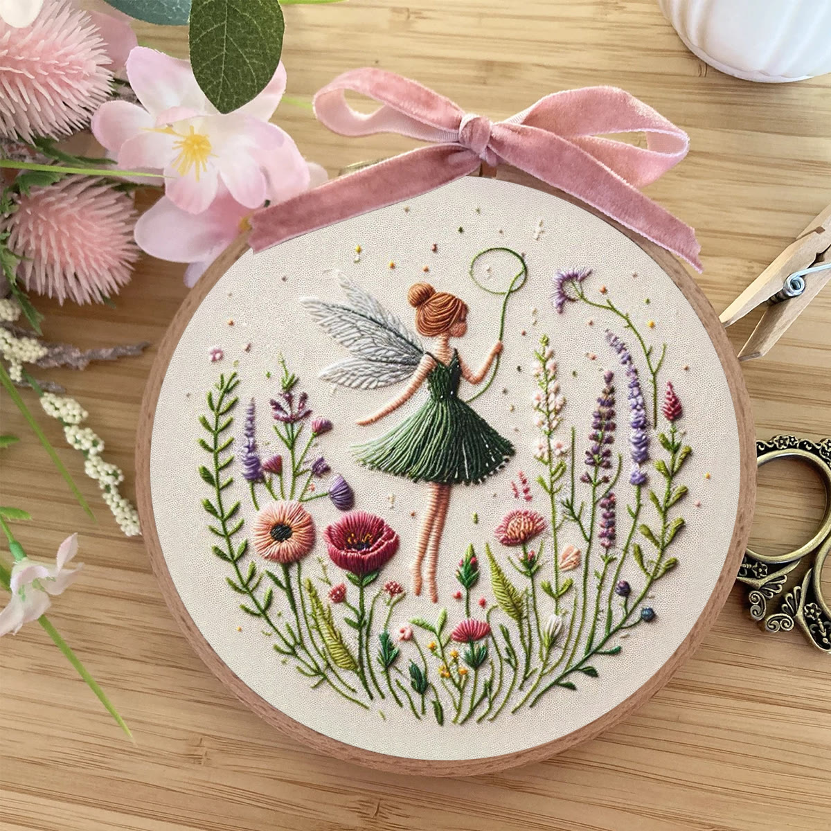 Rubbyoo Embroidery Kit - Dancing Flower Fairy |  Ideal Artwork For Friends - image 3