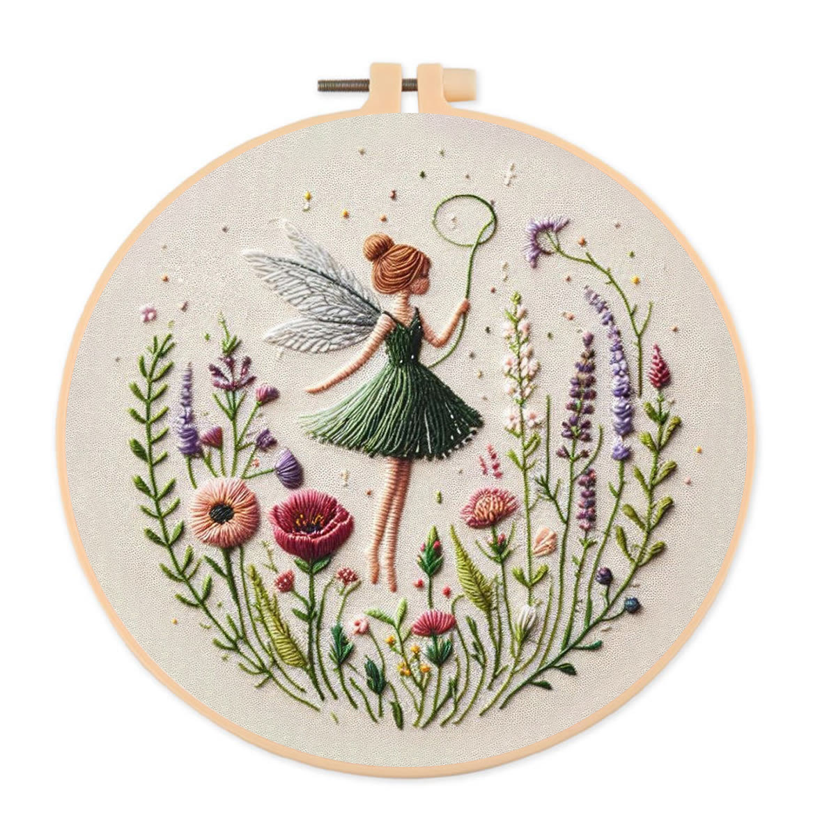 Rubbyoo Embroidery Kit - Dancing Flower Fairy |  Ideal Artwork For Friends - 15*15cm - Embroidery Kit - image 1