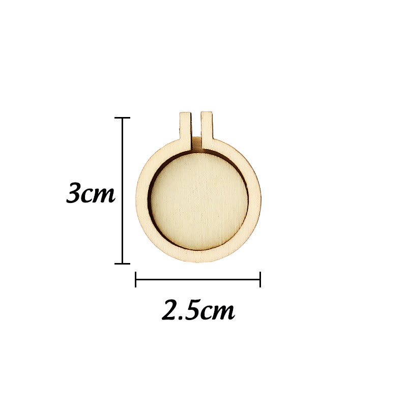 Embroidery Mini Wooden Hoops | Cross Stitch Frame | Diy Sewing Accessories - Round (3*2.5cm) - 10pcs - image 6
