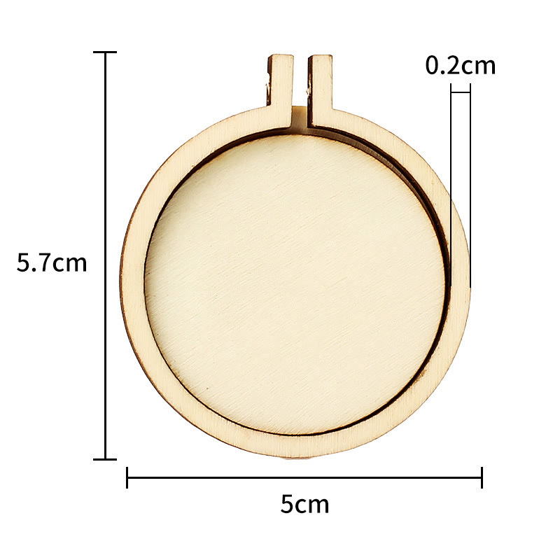 Embroidery Mini Wooden Hoops | Cross Stitch Frame | Diy Sewing Accessories - Round-A (5.7*5cm) - 10pcs - image 10