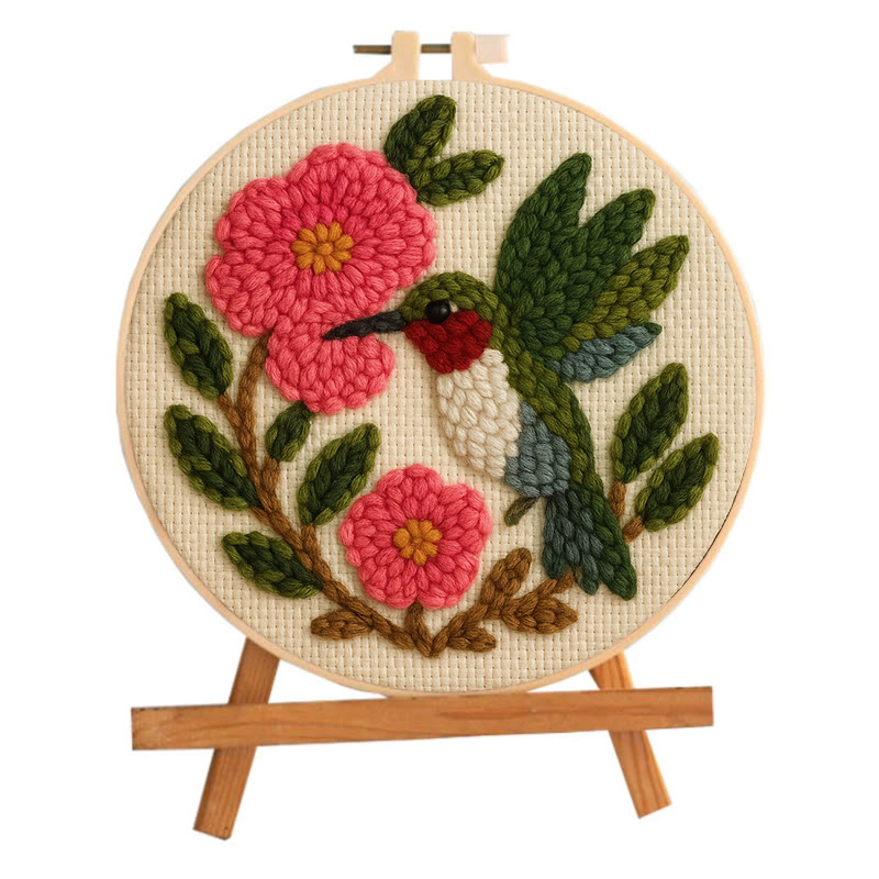 Charming Flower And Bird Punch Needle Kit - Creative Home Ornament | Perfect For Beginners - image 2