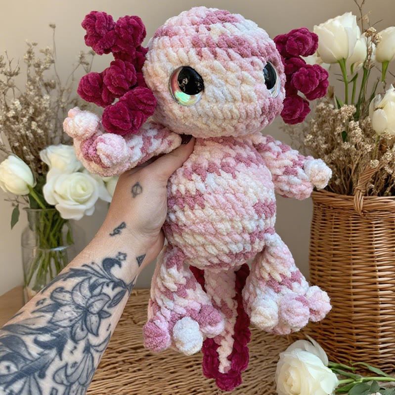 Diy Handmade Baby Axolotl Crochet Kit - Plush Crochet Toy | Creative Sewing Craft  - C - image 2