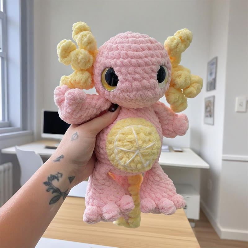 Diy Handmade Baby Axolotl Crochet Kit - Plush Crochet Toy | Creative Sewing Craft  - A - image 1
