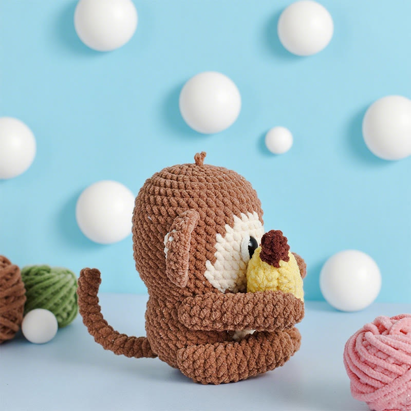Diy Handmade Little Monkey Crochet Kit - Animal Sewing Craft | Starter Needle Set - image 2