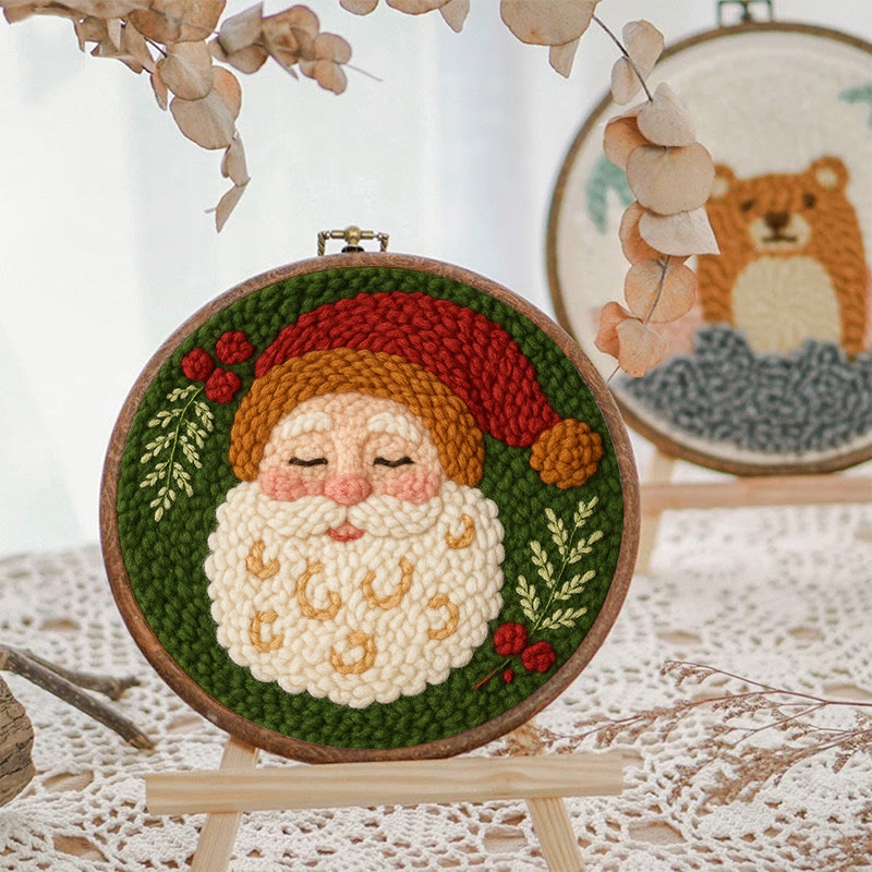 Santa Claus Punch Needle Kit - Creative Christmas Decoration | Unique Handmake Craft - image 3
