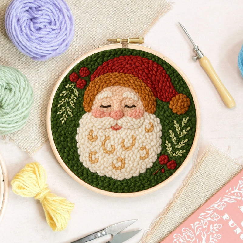 Santa Claus Punch Needle Kit - Creative Christmas Decoration | Unique Handmake Craft - image 2