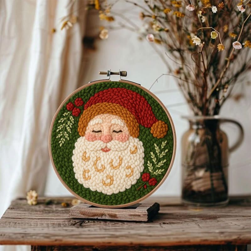 Santa Claus Punch Needle Kit - Creative Christmas Decoration | Unique Handmake Craft - image 4