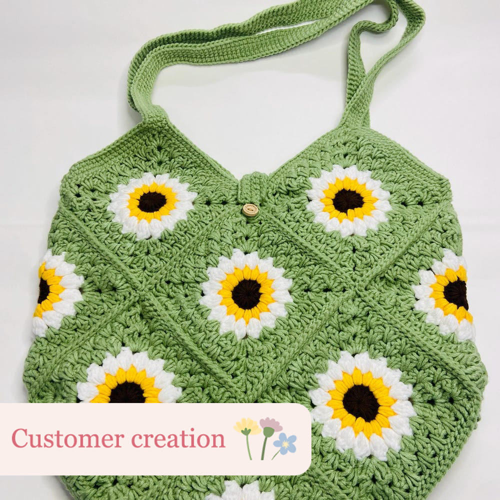 Diy Handmade Sunflower Bag Crochet Kit - Shoulder Bag Handicraft | Gifts For Mom - image 4