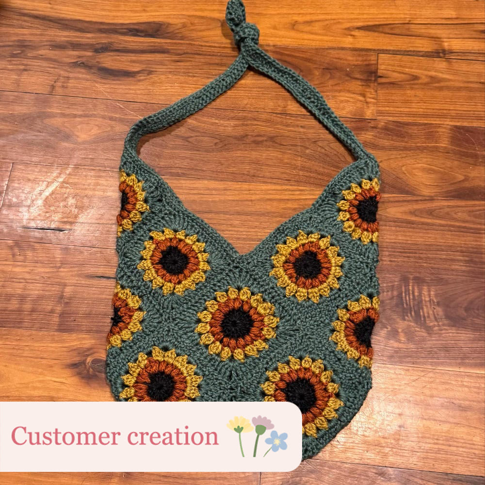 Diy Handmade Sunflower Bag Crochet Kit - Shoulder Bag Handicraft | Gifts For Mom - image 5