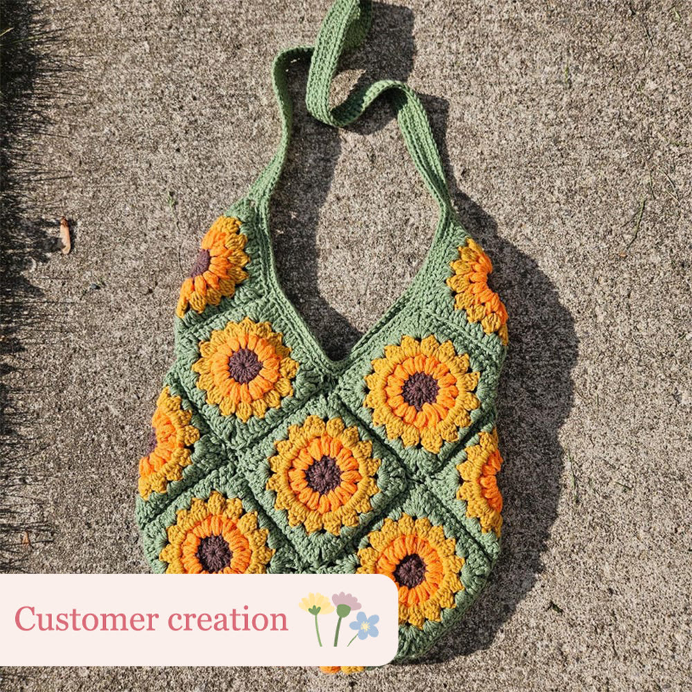 Diy Handmade Sunflower Bag Crochet Kit - Shoulder Bag Handicraft | Gifts For Mom - image 6