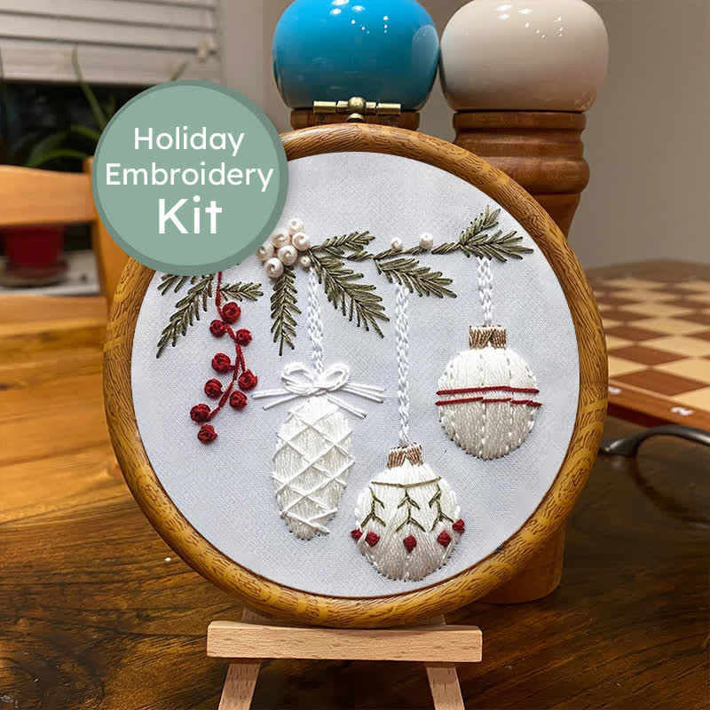 🎅Rubbyoo Christmas Embroidery Kit - Embroidery Hoop Art| Christmas Bauble Ornaments - image 5