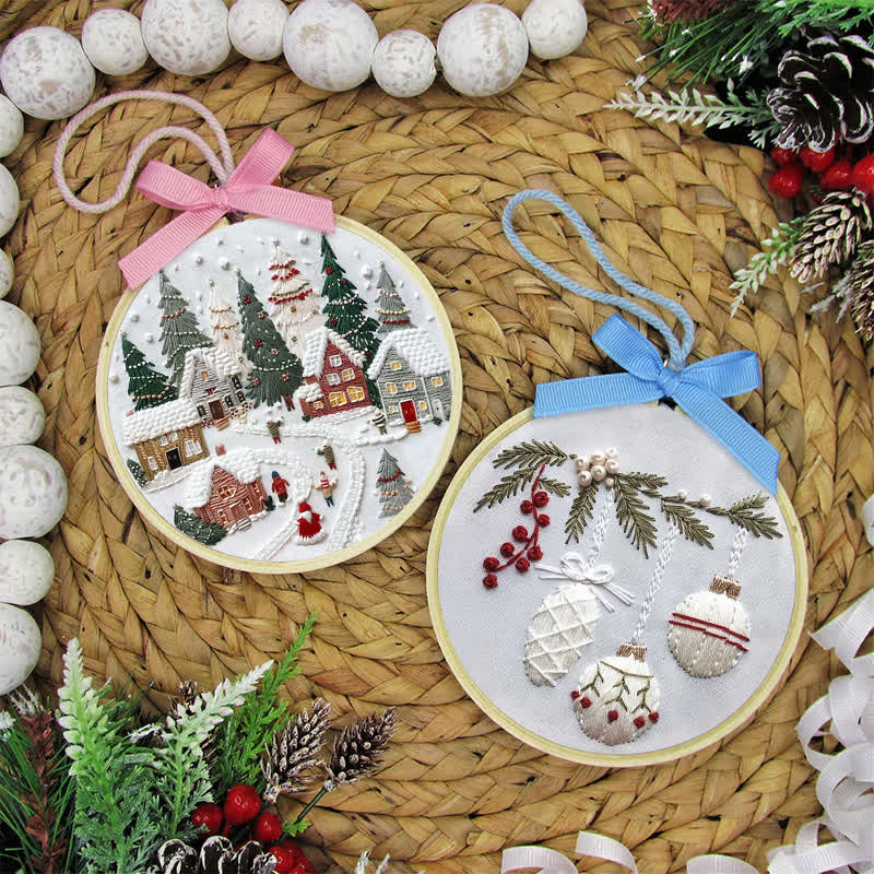 🎅Rubbyoo Christmas Embroidery Kit - Embroidery Hoop Art| Christmas Bauble Ornaments - image 2