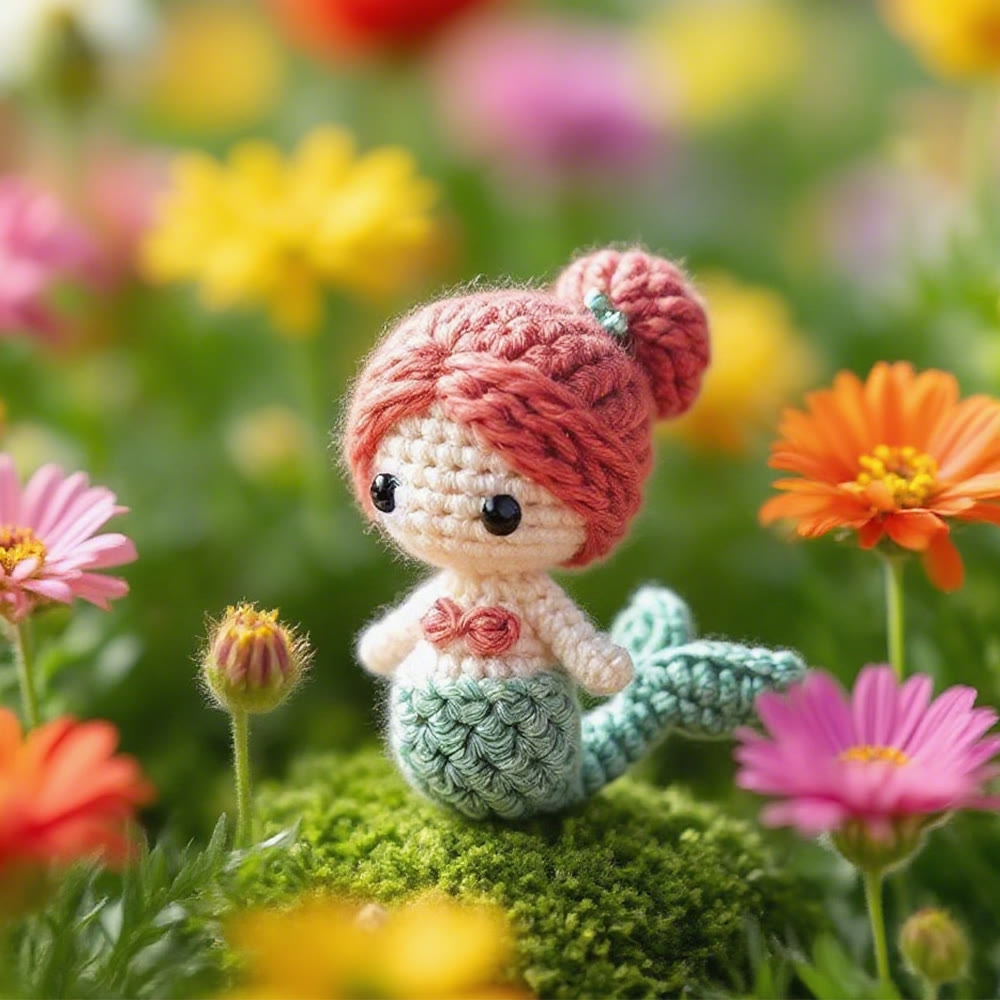 Diy Handmade Mermaid Crochet  Kit - Nice Gifts For Her | Perfect For Bag Pendant - Diy Handmade Mermaid Crochet  Kit - image 1