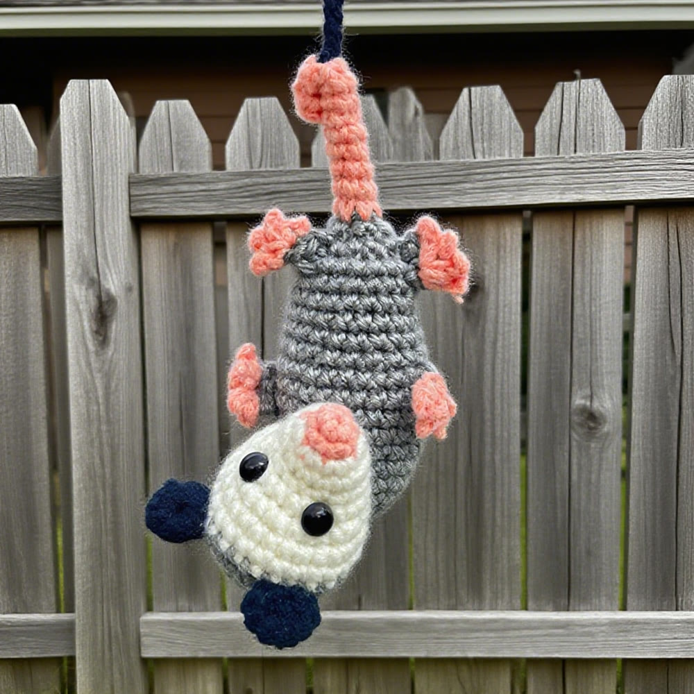 Diy Handmade Plush Opossum Crochet Kit - Car Mirror Hanging Accessory | Creative Crochet Doll  - image 2