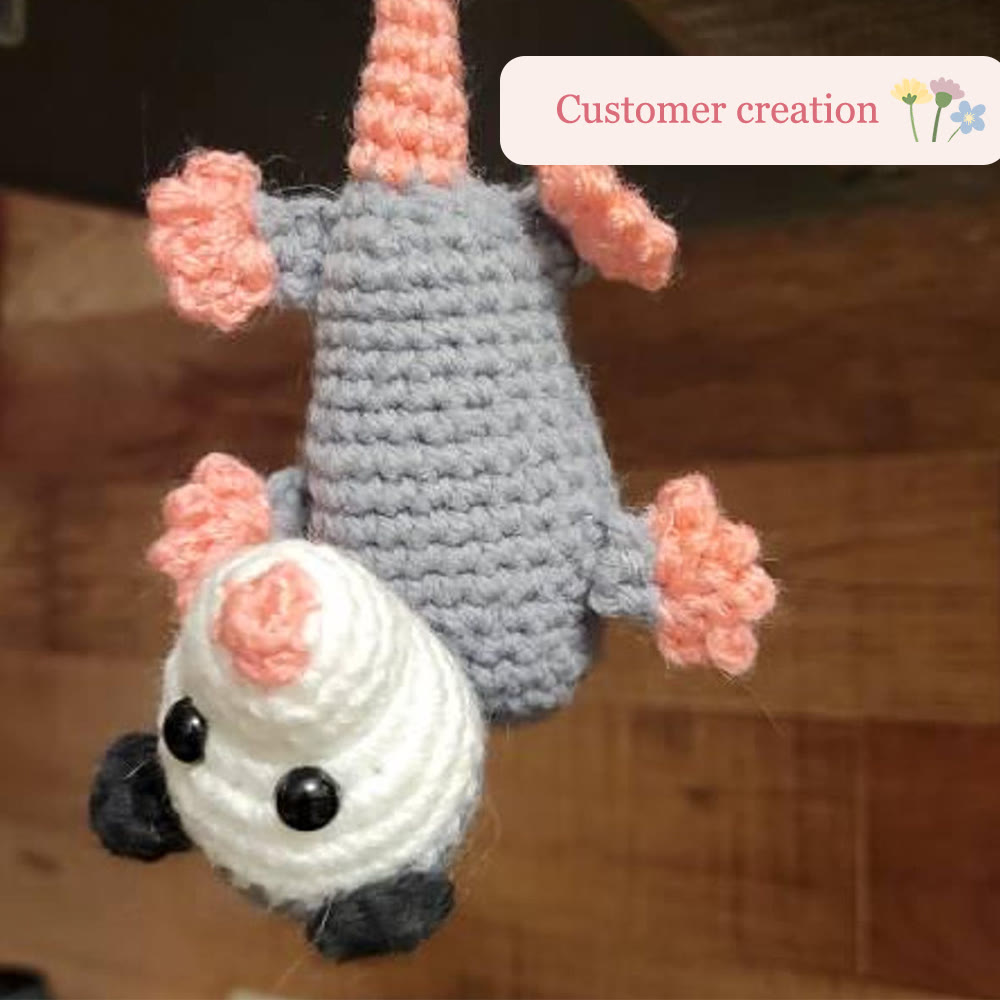 Diy Handmade Plush Opossum Crochet Kit - Car Mirror Hanging Accessory | Creative Crochet Doll  - image 7
