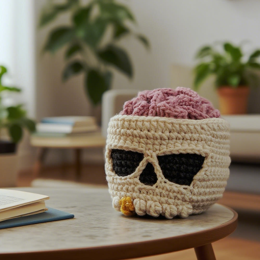 Diy Handmade Skull Coaster Crochet Kit - Easy Needle Work
