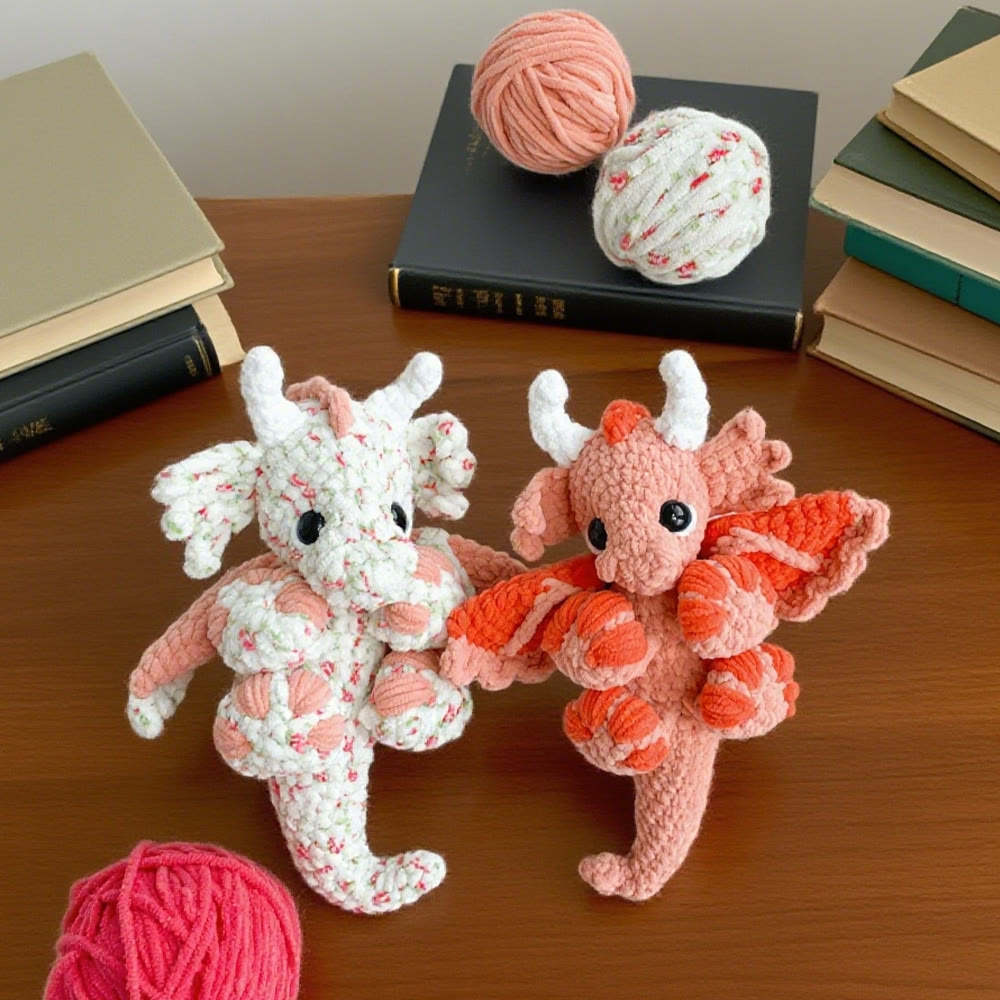 Diy Handmade Combo Dragon Series Crochet Kit - Crochet Plush Doll | Beginner Needlework Set  - Combination  A - image 1