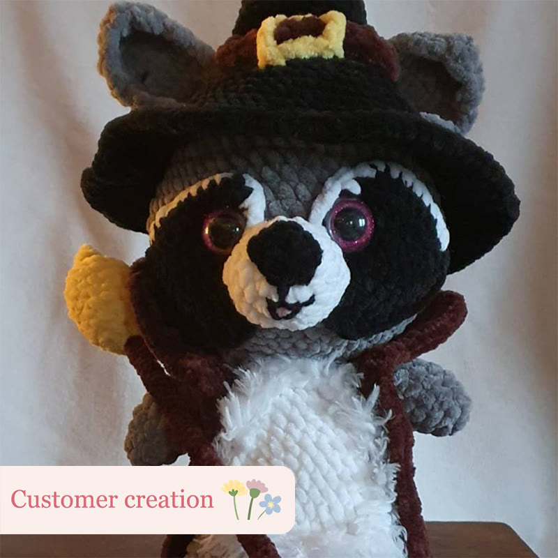 Diy Handmade Raccoon Wizard Crochet Kit -  Animal Needle Toy |  Great Birthday Gifts | Kids Crocheted Craft - image 5