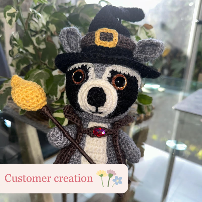 Diy Handmade Raccoon Wizard Crochet Kit -  Animal Needle Toy |  Great Birthday Gifts | Kids Crocheted Craft - image 4
